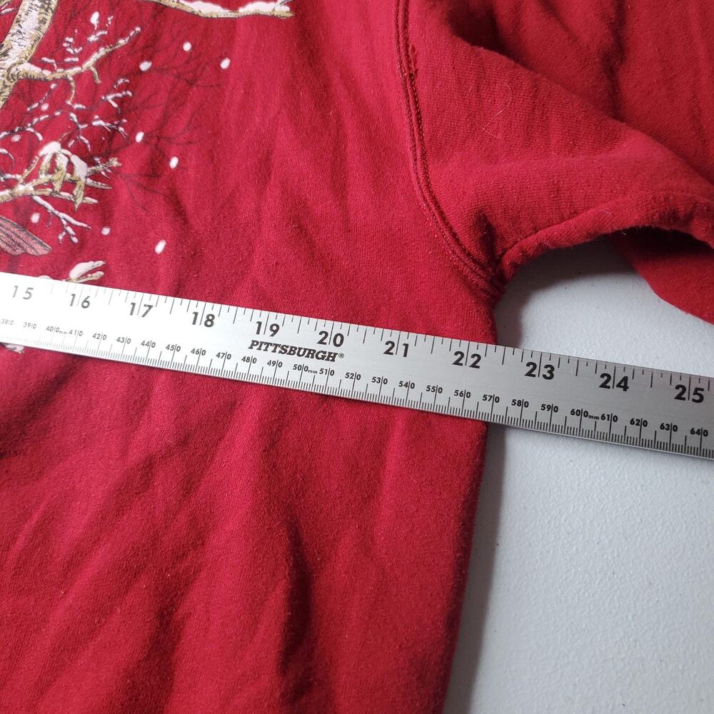 Cardinal Christmas Sweatshirt Womens XL Red Winter Bird Graphic Fleece Crewneck - Picture 5 of 7